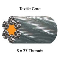 Galvanized steel wire rope 6x37 (1+6+12+18)